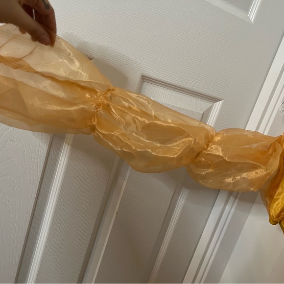 Gigi Hadid Iconic Orange Organza Crop Top Puffy Sleeves Romantic Size Small - Picture 7 of 9